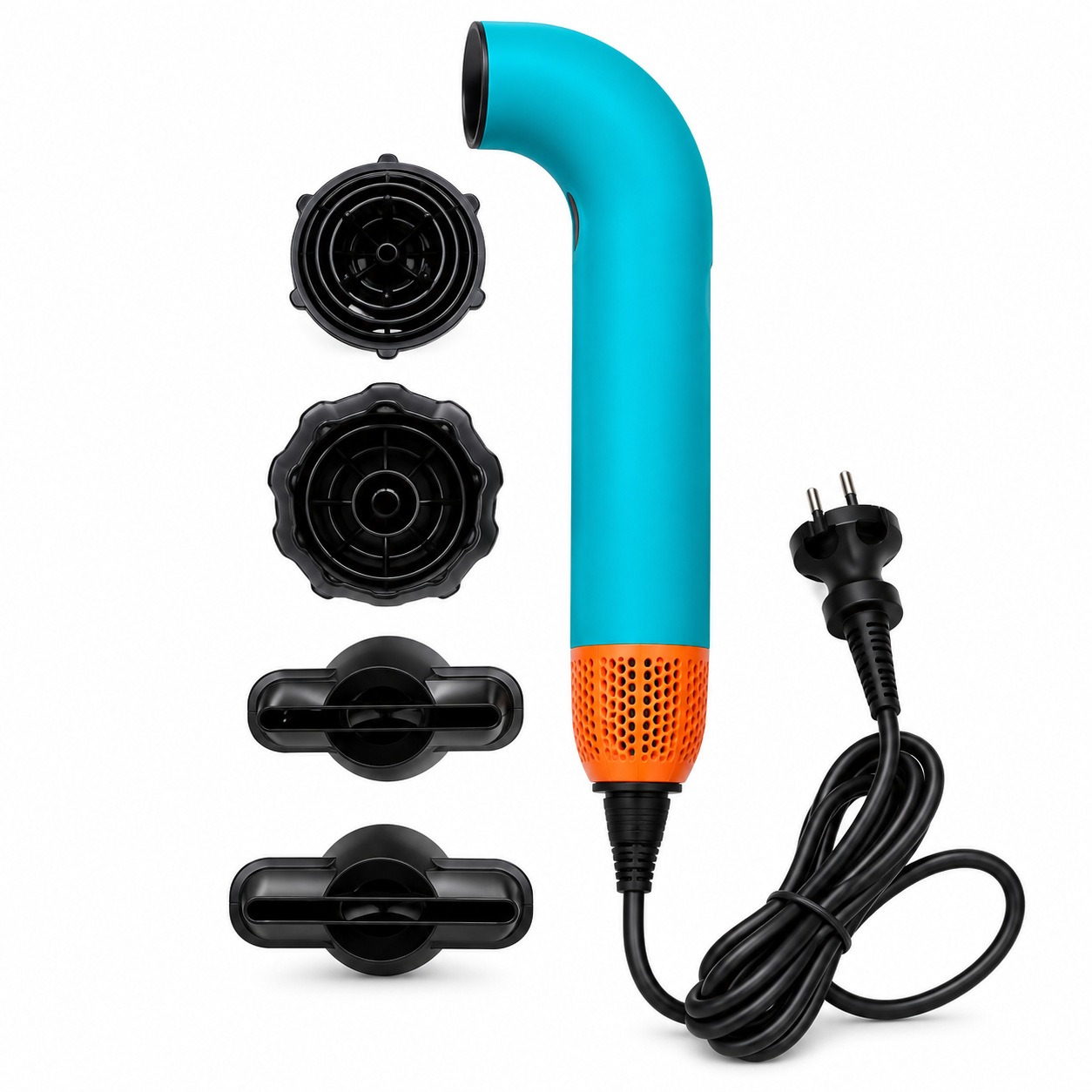 Uscător de păr multifuncțional cu accesorii – model curbat