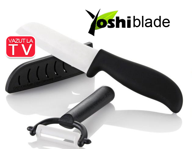 Yoshi Blade - set cutite bucatarie si dispozitiv ceramic pentru cojire 